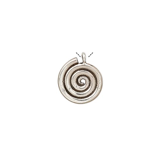 Picture of 925 Silver Smooth Spiral Drop 13mm x1