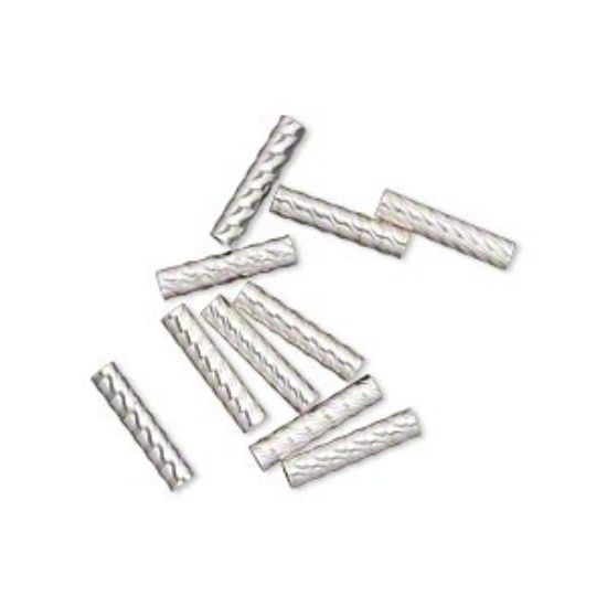 Picture of 925 Silver 10x2mm diamond-cut Tube x1