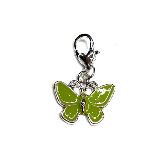 Picture of Enamel Clip On Charm Butterfly 19x17mm Green x1