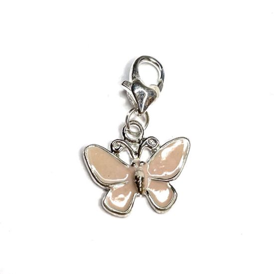 Picture of Enamel Clip On Charm Butterfly 19x17mm Pink x1