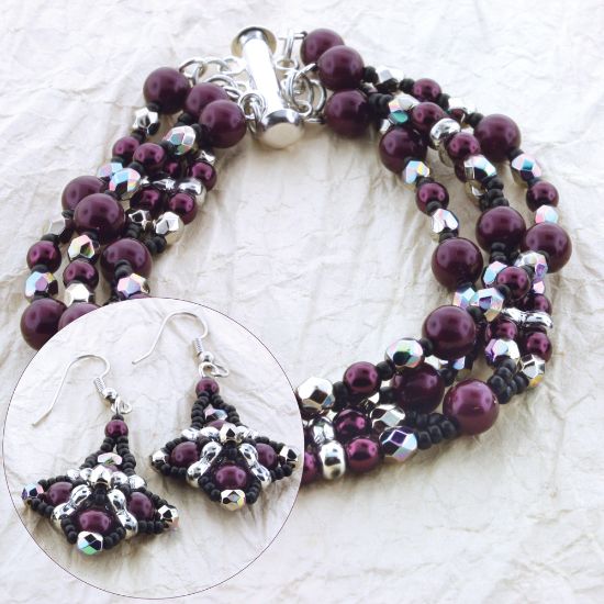Picture of Beadsmith Jewelry Kit "Pearlwise" Bracelet & Earrings x1 kit
