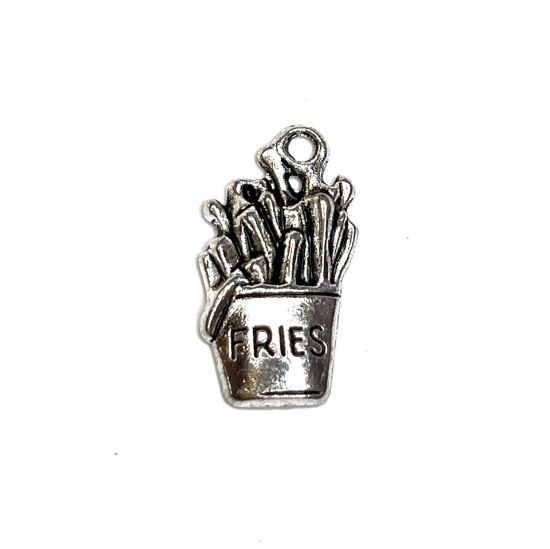 Picture of Charm Fries 19x10mm Antique Silver x5