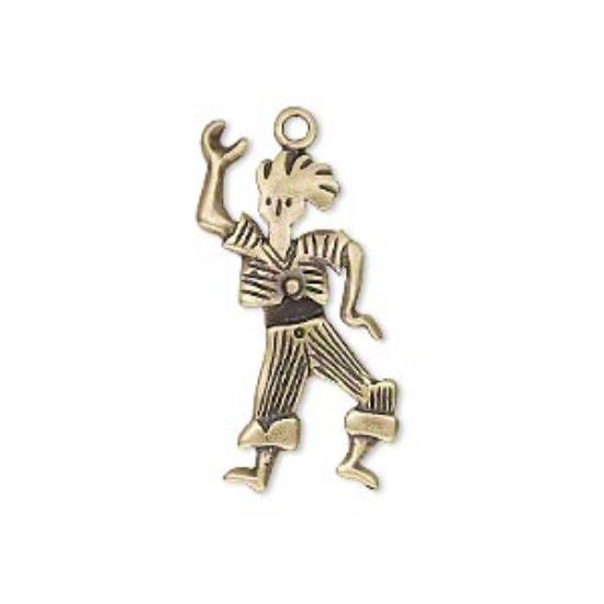 Picture of JBB Charm Boy 27x14mm w/ moveable legs Antiqued Brass x1