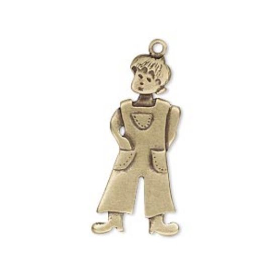 Picture of JBB Charm Boy 29x14mm w/ moveable body Antiqued Brass x1