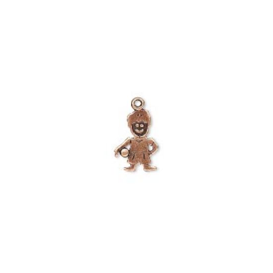 Picture of JBB Charm "Boy with ball" 11x8mm Antiqued Copper x1
