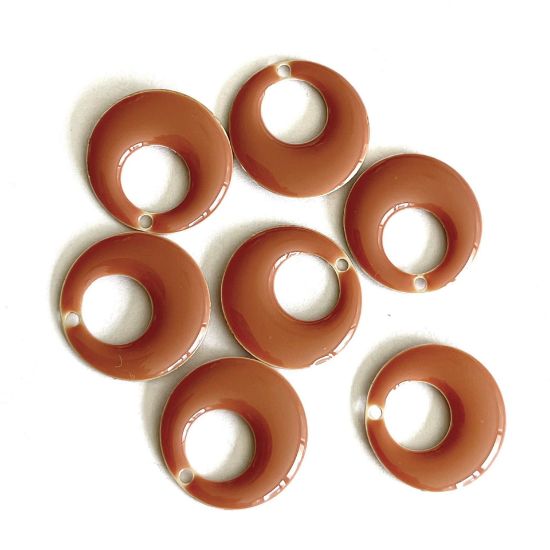 Picture of Candy Epoxy Open Round pendant 17mm Caramel x1