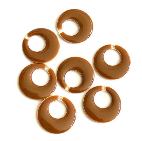 Picture of Candy Epoxy Open Round pendant 17mm Choco x1