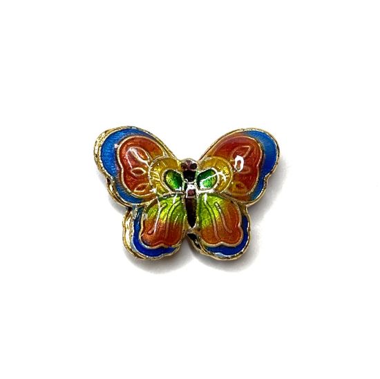 Picture of Cloisonné Bead Butterfly 23x17mm Orange x1