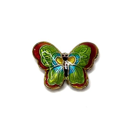 Picture of Cloisonné Bead Butterfly 23x17mm Green x1