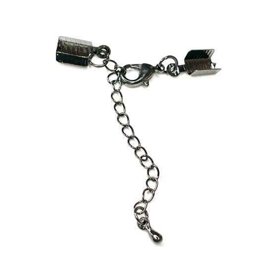 Picture of Lobster Clasp w/ crimp and extender Ø3,5-4mm Gunmetal x1