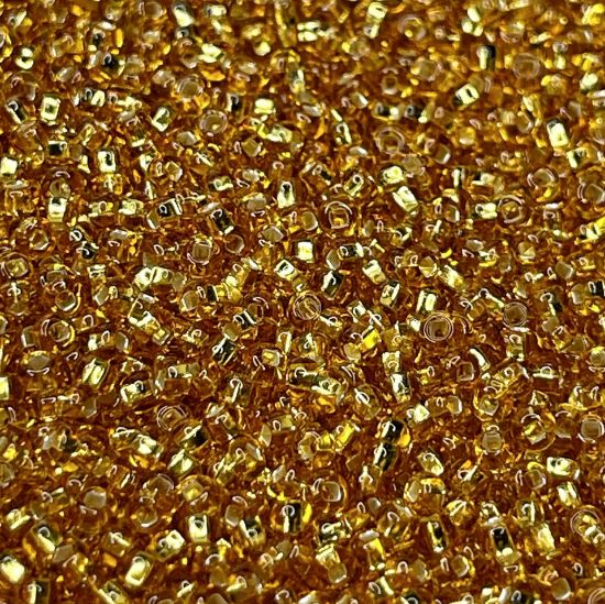 Picture of Czech Seed Beads 11/0 Silver Lined Gold x10g