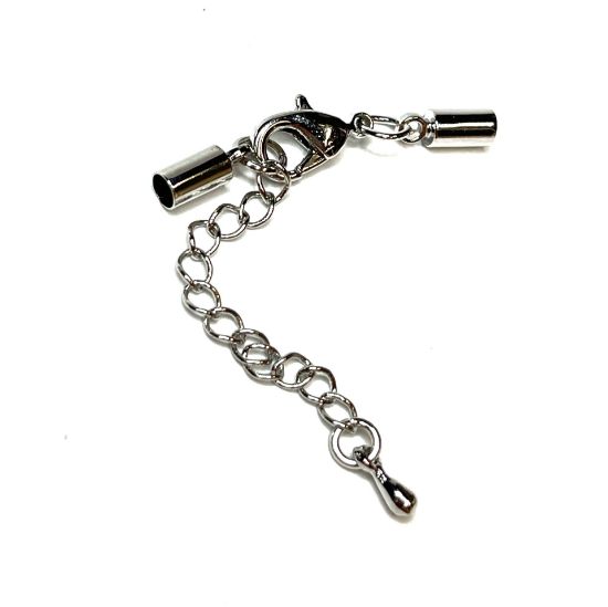 Picture of Lobster Clasp w/caps and extender Ø2-3mm Silver Tone x1