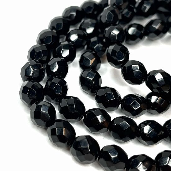 Picture of Fire-Polished beads 8mm Jet x20