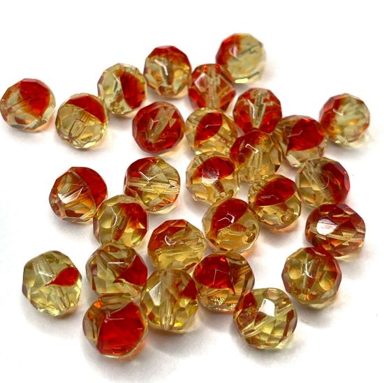Picture of Fire-Polished beads 8mm Fire Opal x20