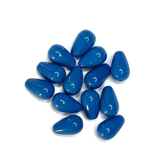 Picture of Glass Drop 9mm Opaque Blue x10