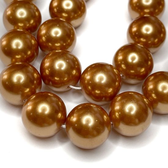 Picture of Shell Pearl 14mm round Bronze x1