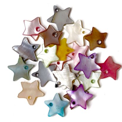 Afbeelding van Shell Sequins Star 12mm multi-color x20