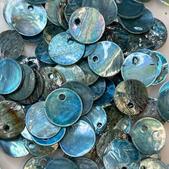 Picture of Shell Sequins 10mm round Blue x20