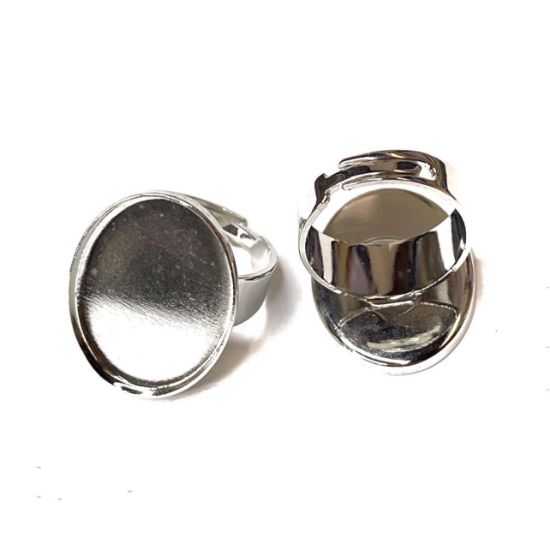 Picture of Ring Setting 25x18mm oval Silver x1