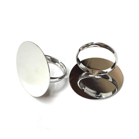 Picture of Ring 25mm glue pad Rhodium Plated x1