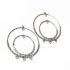 Picture of 925 Silver Earring Textured Hoop 32mm x2