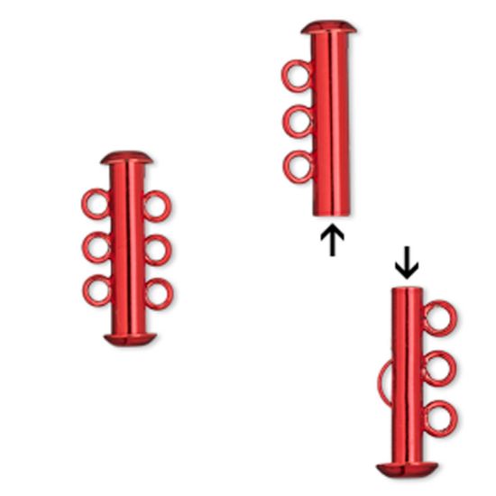 Picture of Clasp Slide Lock 21mm 3-strand Electro-coated Red x1 