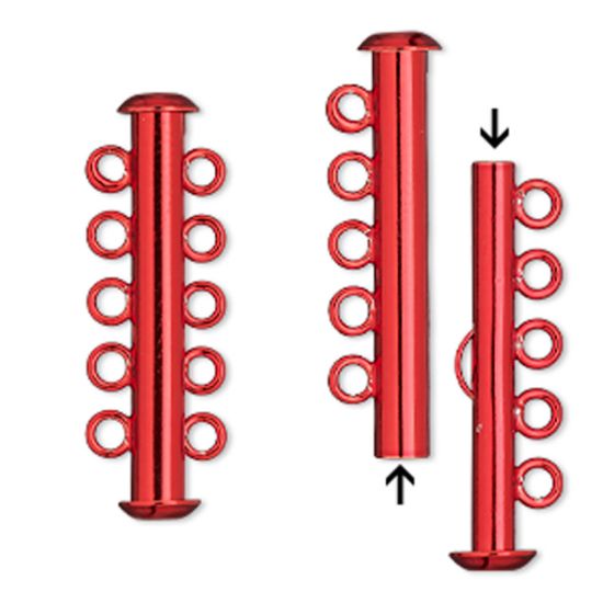Picture of Clasp Slide Lock 31mm 5-strand Electro-coated Red x1