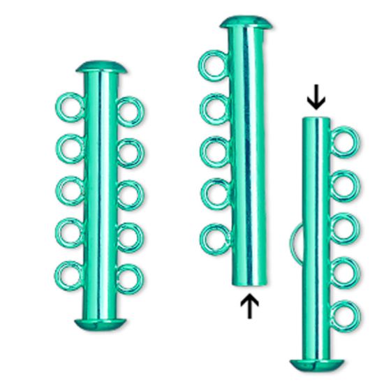 Picture of Clasp Slide Lock 31mm 5-strand Electro-coated Green x1