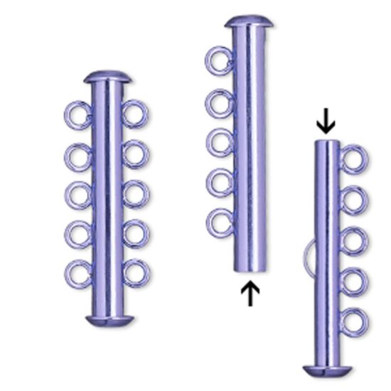 Picture of Clasp Slide Lock 31mm 5-strand Electro-coated Purple x1