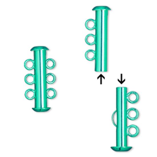 Picture of Clasp Slide Lock 21mm 3-strand Electro-coated Green x1