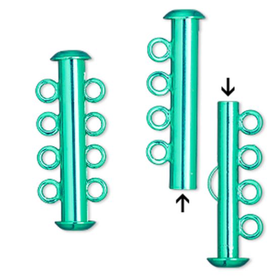 Picture of Clasp Slide Lock 26mm 4-strand Electro-coated Green x1