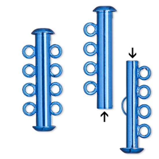 Picture of Clasp Slide Lock 26mm 4-strand Electro-coated Blue x1