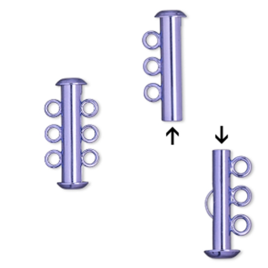 Picture of Clasp Slide Lock 21mm 3-strand Electro-coated Purple x1
