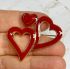 Picture of Brooch Enamel "Three Hearts" 42x37mm Red x1