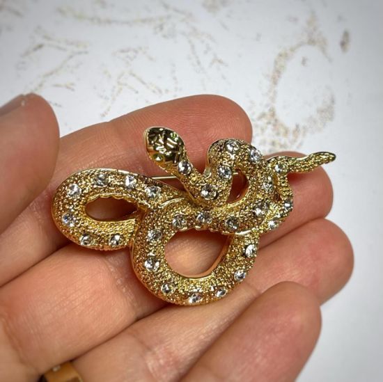 Picture of Brooch Snake  w/ Rhinestones x1