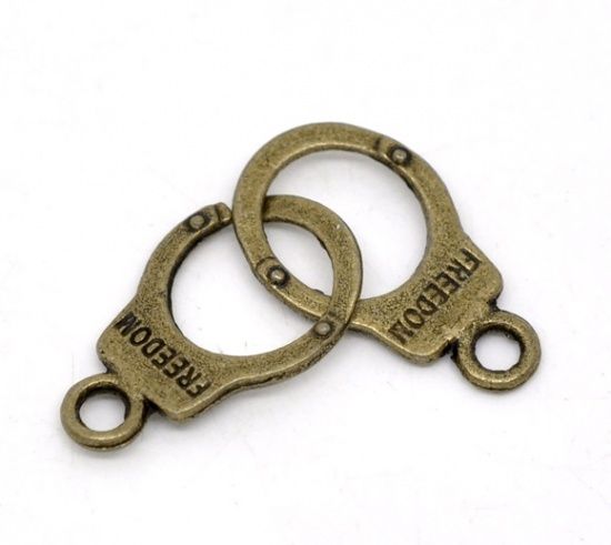 Picture of Charm Handcuffs "Freedom" 17x10mm Bronze x10