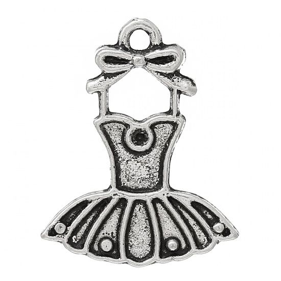 Picture of Charm Dress 21x17mm Antique Silver x10