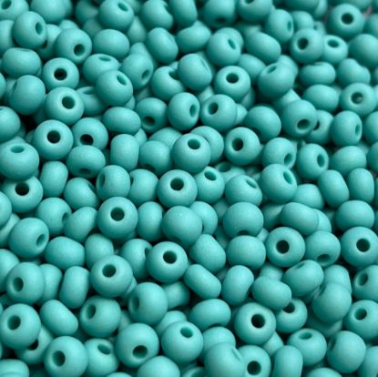 Bild von Czech Seed Beads 6/0 Green Turquoise Mat x10g