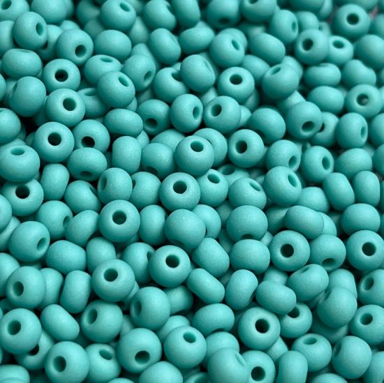 Picture of Czech Seed Beads 6/0 Green Turquoise Mat x10g