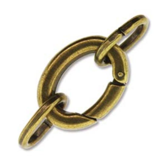 Picture of Clic Clasp 15x20mm w/ 2 rings Bronze x1