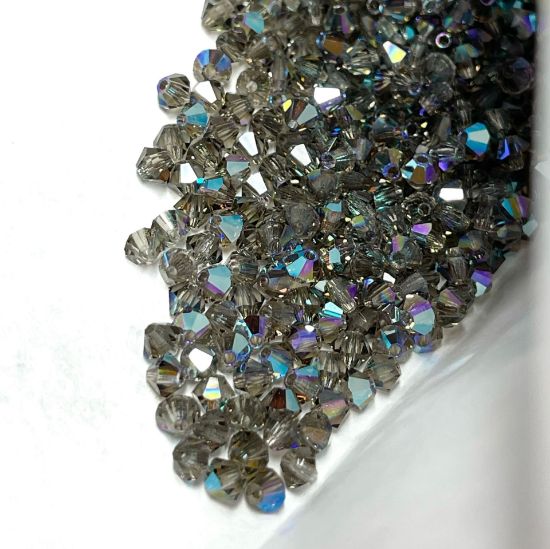 Picture of Preciosa Bead Rondell 4mm Black Diamond Glitter x100