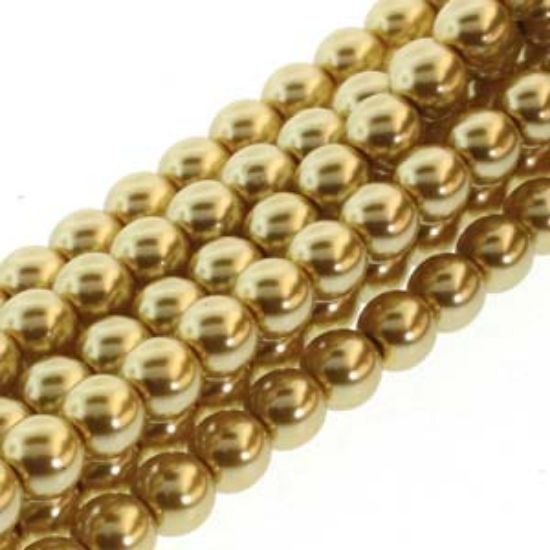 Picture of Czech Glass Pearls 8mm Gold x75