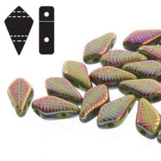 Picture of Kite Beads 9x5mm Wasabi Laser Feather x5g 