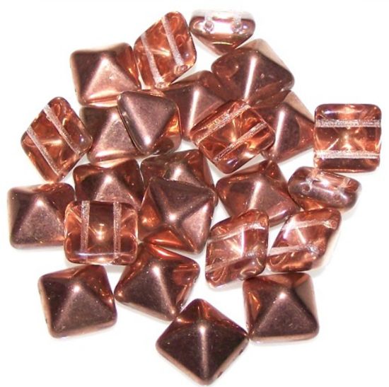 Picture of Pyramid Bead 6mm Crystal Capri Gold x25