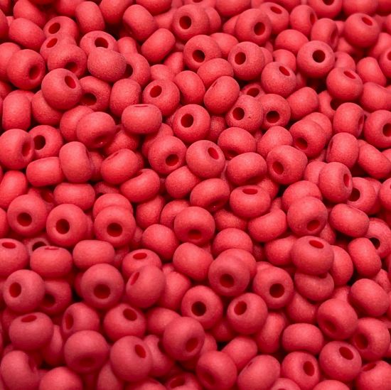 Picture of Czech Seed Beads 6/0 Opaque Red Mat x10g