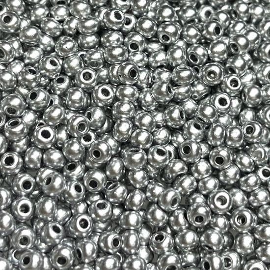 Picture of Czech Seed Beads 6/0 Bright Silver x10g