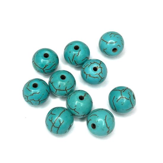 Picture of Turquoise (Genuine) Round beads 8mm Blue x10