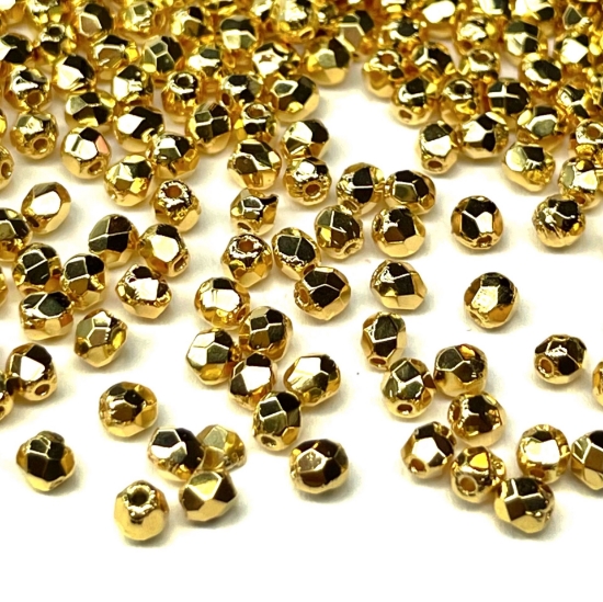 Picture of Fire-Polished 3mm 24kt Gold Plated x100