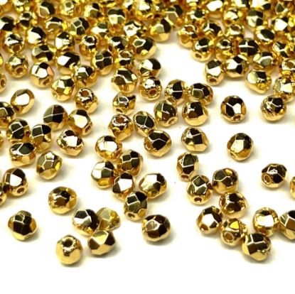 Picture of Fire-Polished 3mm 24kt Gold Plated x50