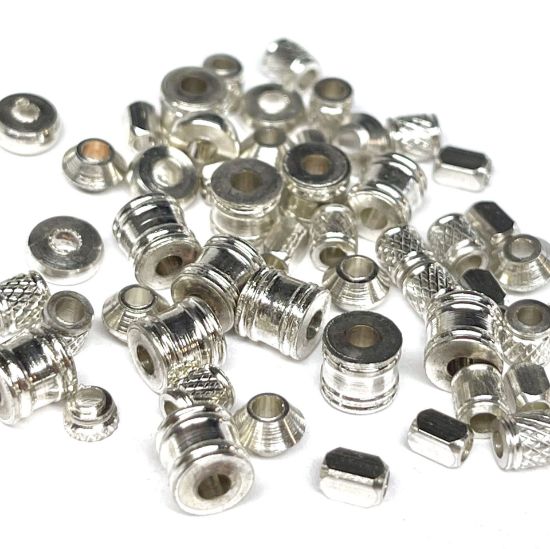 Picture of Metal Spacer Bead Mix Silver Plate x50